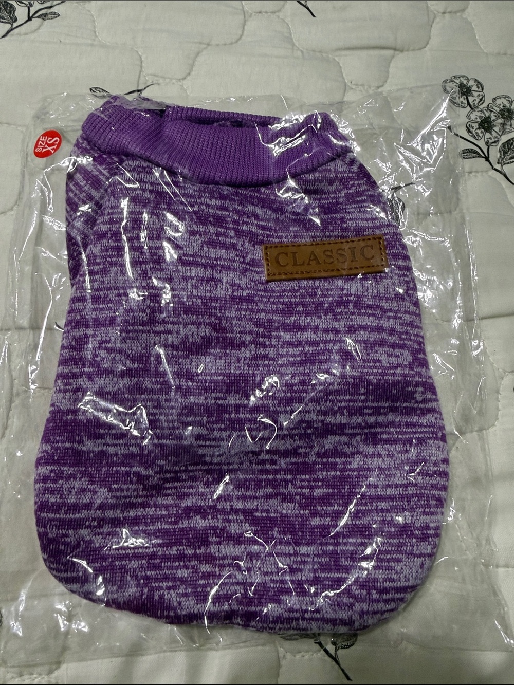Classic Purple Marled Pet Sweater
